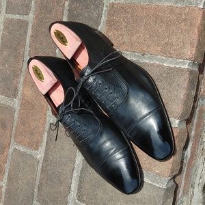 Henderson Baracco Six Eyelet Cap Toe Oxford in Black